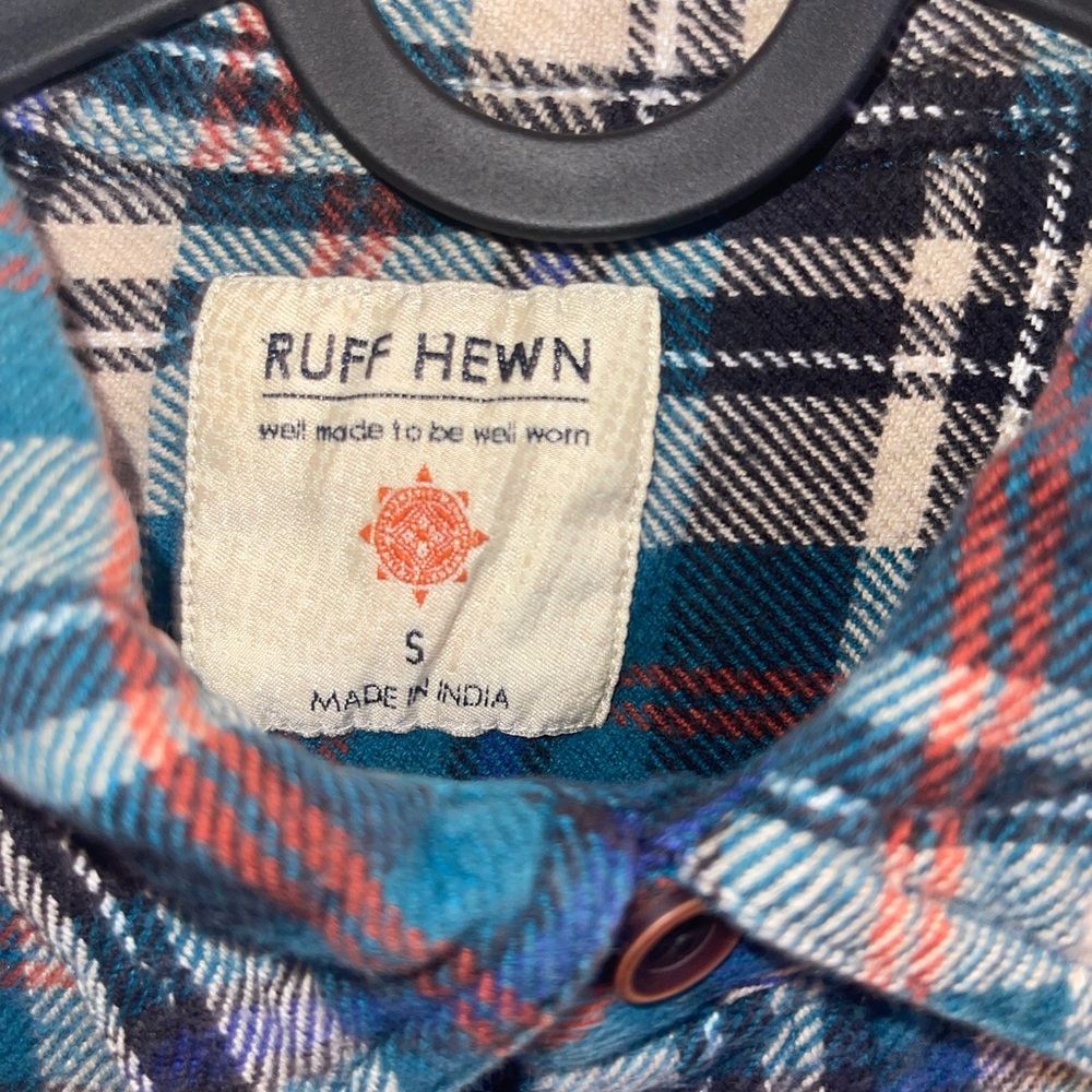 Ruff Hewn Teal and Cream Checkered Shirt - Picture 2 of 4